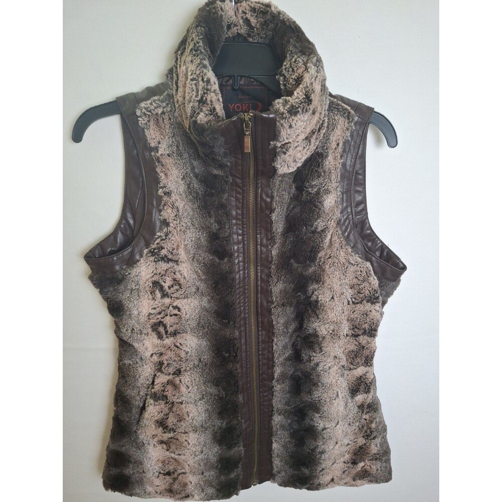 YOKI New York Faux Fur Trimmed Vest Boho Women's Size M